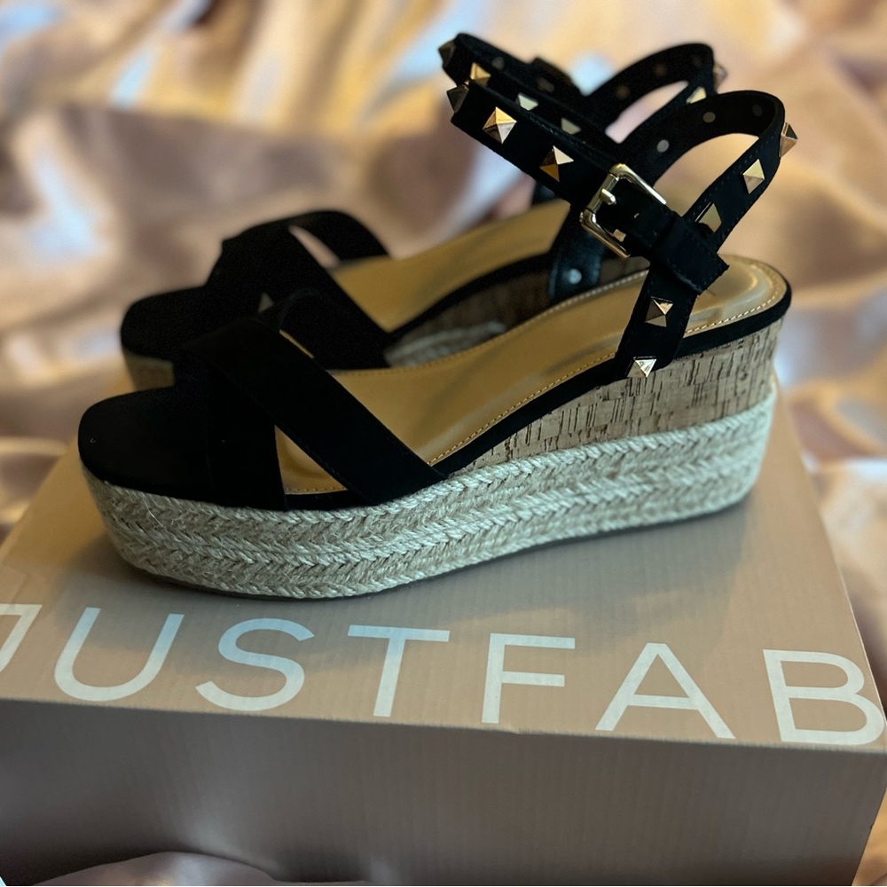 Just Fab Alfina Black Wedge